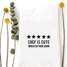 Load image into Gallery viewer, 5 STARS. CHEF IS CUTE - TEA TOWEL