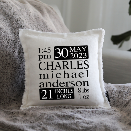 BABY BIRTH STATS (personalize) - GIFT PILLOW