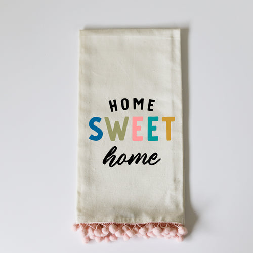 HOME SWEET HOME - PINK POM TOWEL
