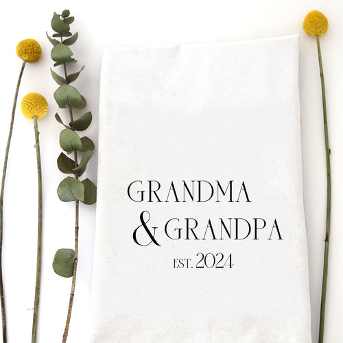 GRANDMA & GRANDPA EST 2024 - TEA TOWEL