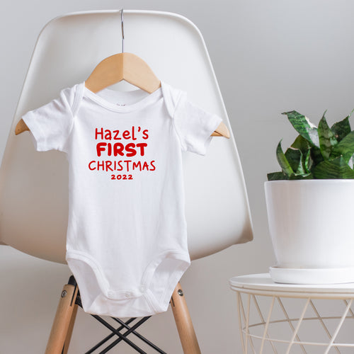 BABY'S FIRST CHRISTMAS (personalize) - BODYSUIT