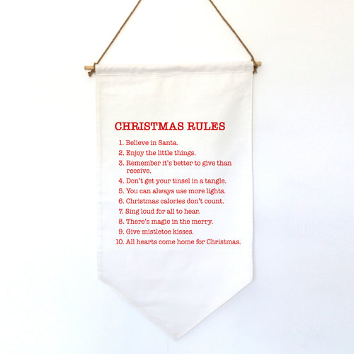 CHRISTMAS RULES - HANGING BANNER (small)
