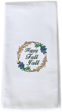 Load image into Gallery viewer, FALL BLUEBONNET WREATH - TEA TOWEL EMB