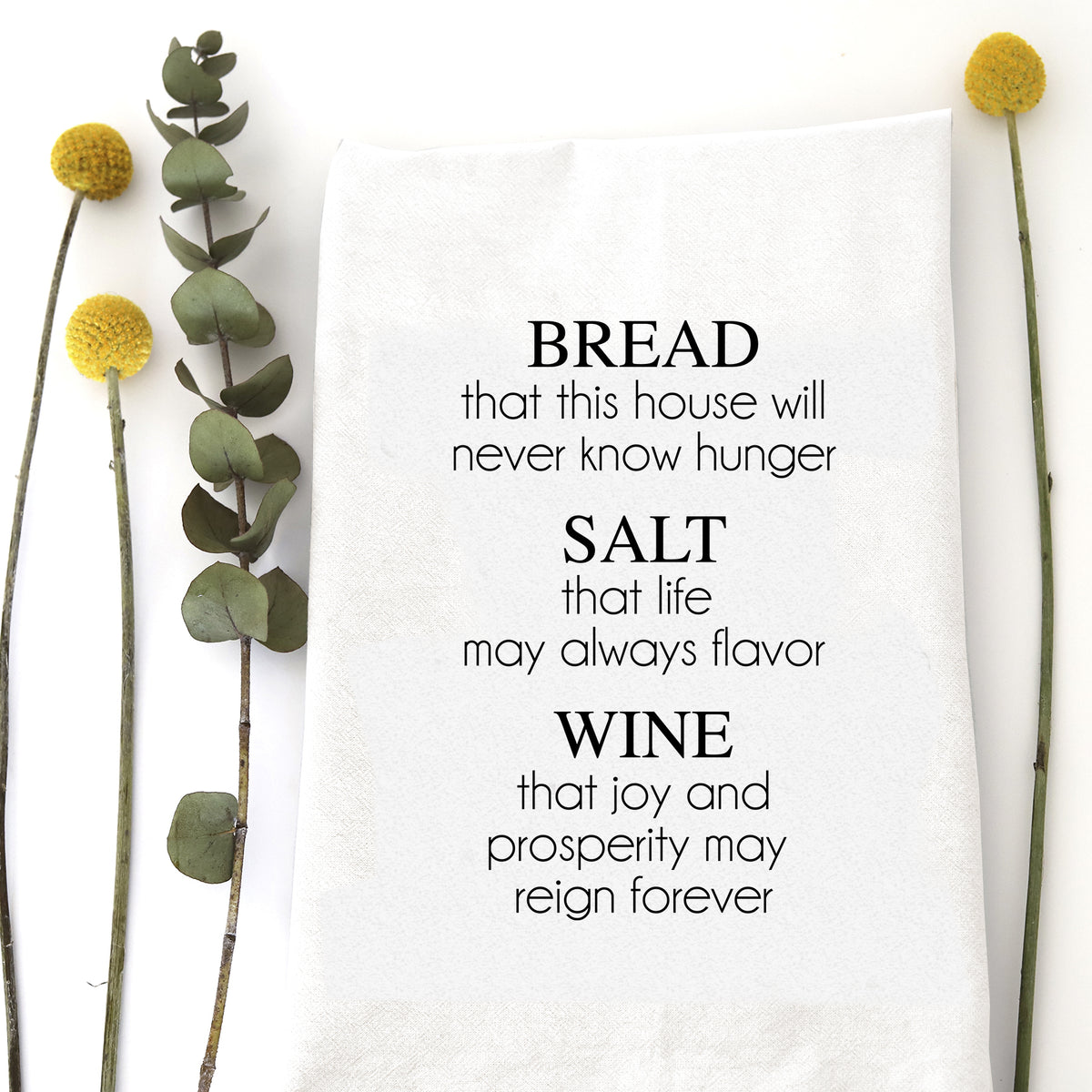 BREAD SALT WINE - TEA TOWEL – Wildwood Landing LLC