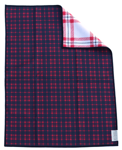 BLUE TARTAN MICROFIBER - HAND TOWEL