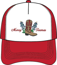 Load image into Gallery viewer, CHRISTMAS BLUEBONNET BOOT HAT