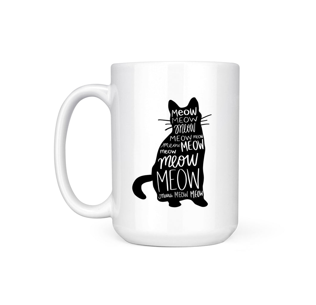 CAT SILHOUETTE MEOW - MUG