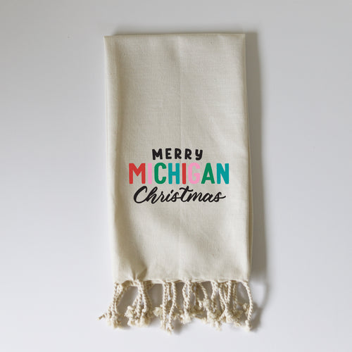 MERRY HOMETOWN (custom) - FRINGE TOWEL