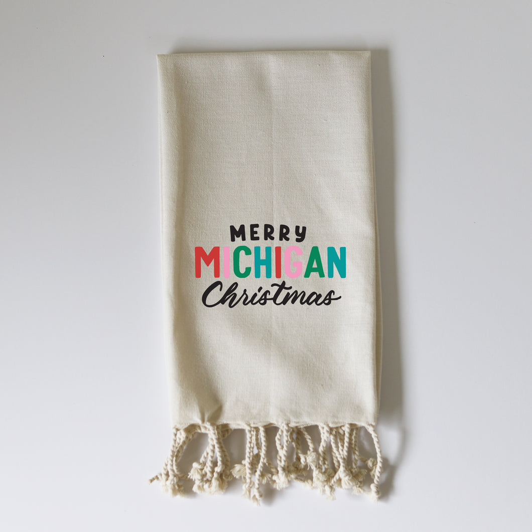 MERRY HOMETOWN (custom) - FRINGE TOWEL