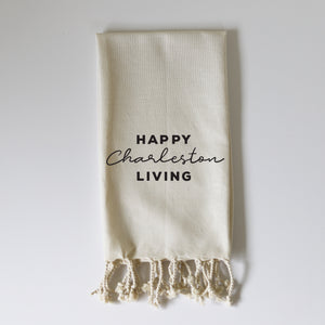 HAPPY LIVING (custom) - FRINGE TOWEL