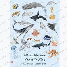 Load image into Gallery viewer, WHERE THE SEA COMES TO PLAY (custom) MICROFIBER - MIDI TOWEL