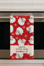 Load image into Gallery viewer, SANTA STOPS HERE (custom) MICROFIBER - MIDI TOWEL