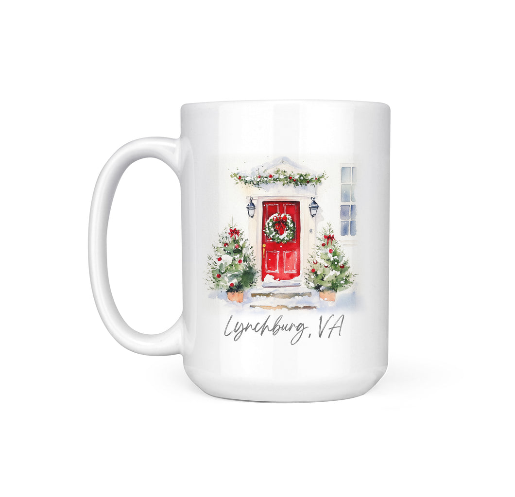 RED CHRISTMAS DOOR (custom) - MUG