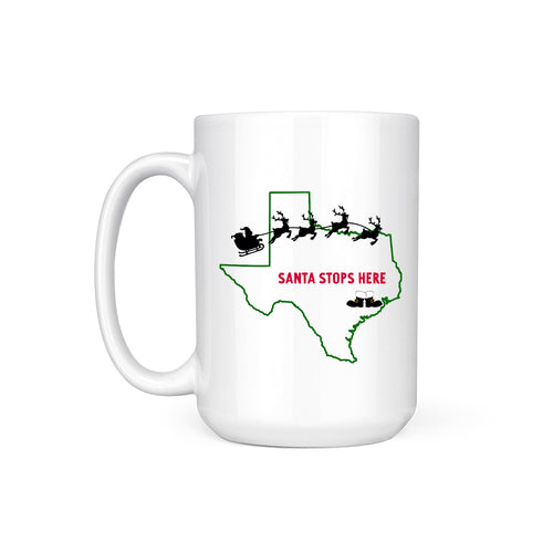 SANTA STOPS HERE (custom) - MUG