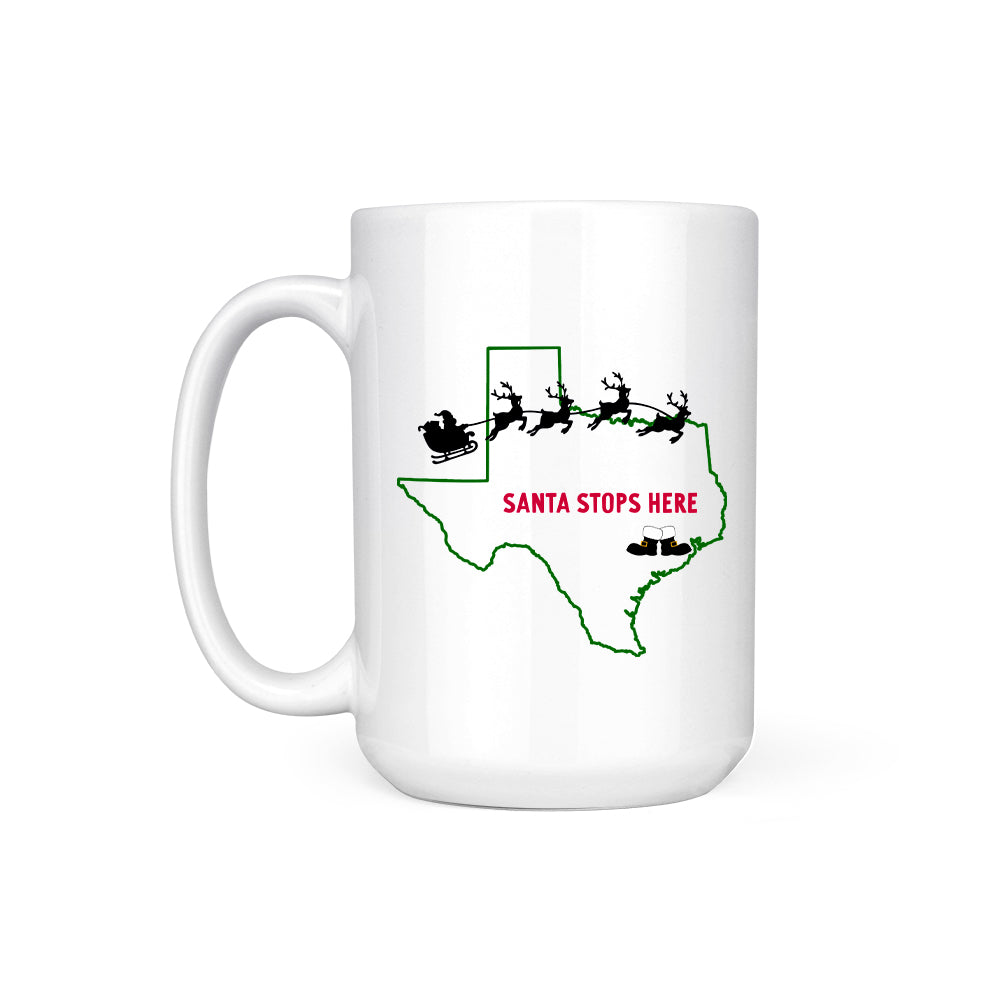 SANTA STOPS HERE (custom) - MUG