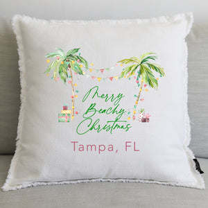 MERRY BEACHY CHRISTMAS (custom) - 20" PILLOW