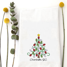 Load image into Gallery viewer, LIGHTBULB TREE (custom) - TEA TOWEL EMB