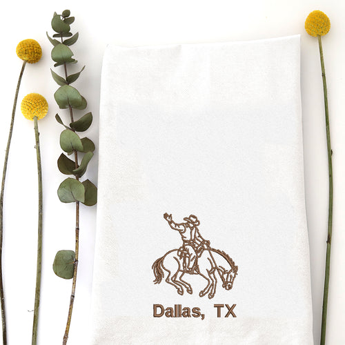 RODEO COWBOY (custom) - TEA TOWEL EMB