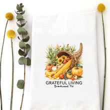 Load image into Gallery viewer, CORNUCOPIA - GRATEFUL (custom) - TEA TOWEL