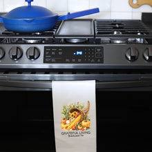Load image into Gallery viewer, CORNUCOPIA - GRATEFUL (custom) - TEA TOWEL