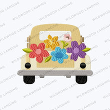 Load image into Gallery viewer, EMB-9154: FLOWER TRUCK - FRINGE OR POM TOWEL