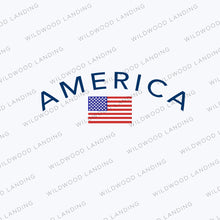 Load image into Gallery viewer, EMB-9166: AMERICA ARC W/ FLAG - FRINGE OR POM TOWEL