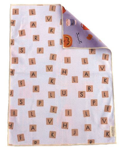 FALL SCRABBLE MICROFIBER - HAND TOWEL