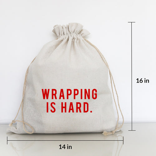 WRAPPING IS HARD (red ink) - LARGE GIFT BAG