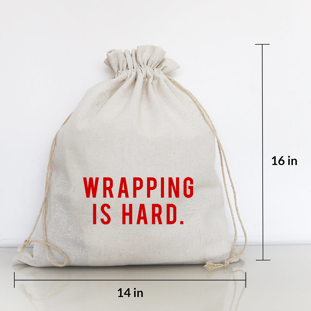 WRAPPING IS HARD (red ink) - LARGE GIFT BAG