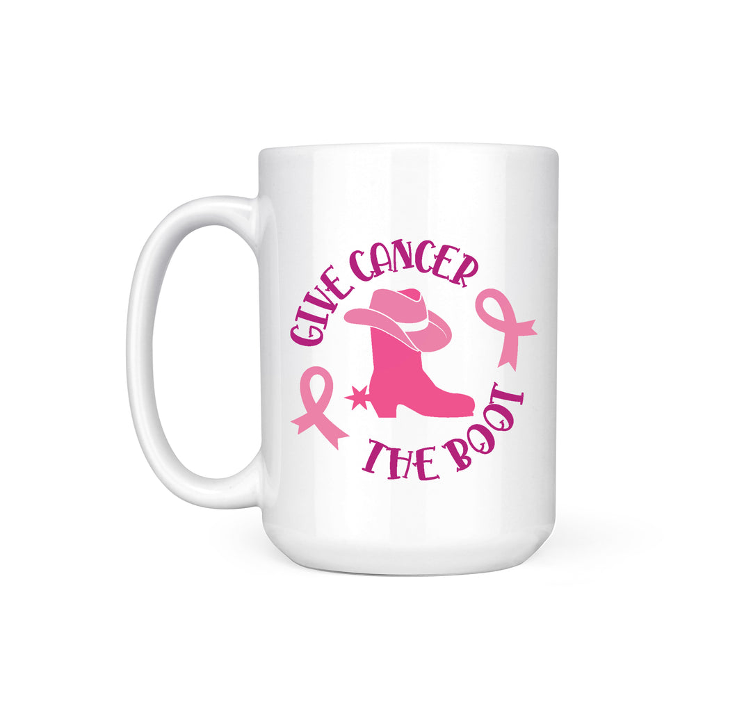 GIVE CANCER THE BOOT - MUG