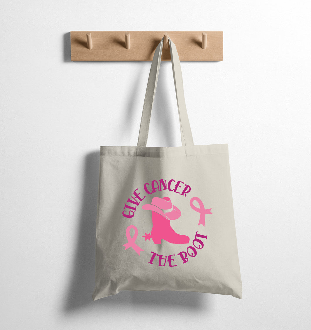 GIVE CANCER THE BOOT - TOTE BAG