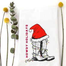 Load image into Gallery viewer, HOWDY HOLIDAYS - TEA TOWEL