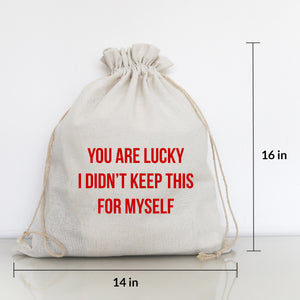 LUCKY I DIDN'T KEEP (red ink)- LARGE GIFT BAG