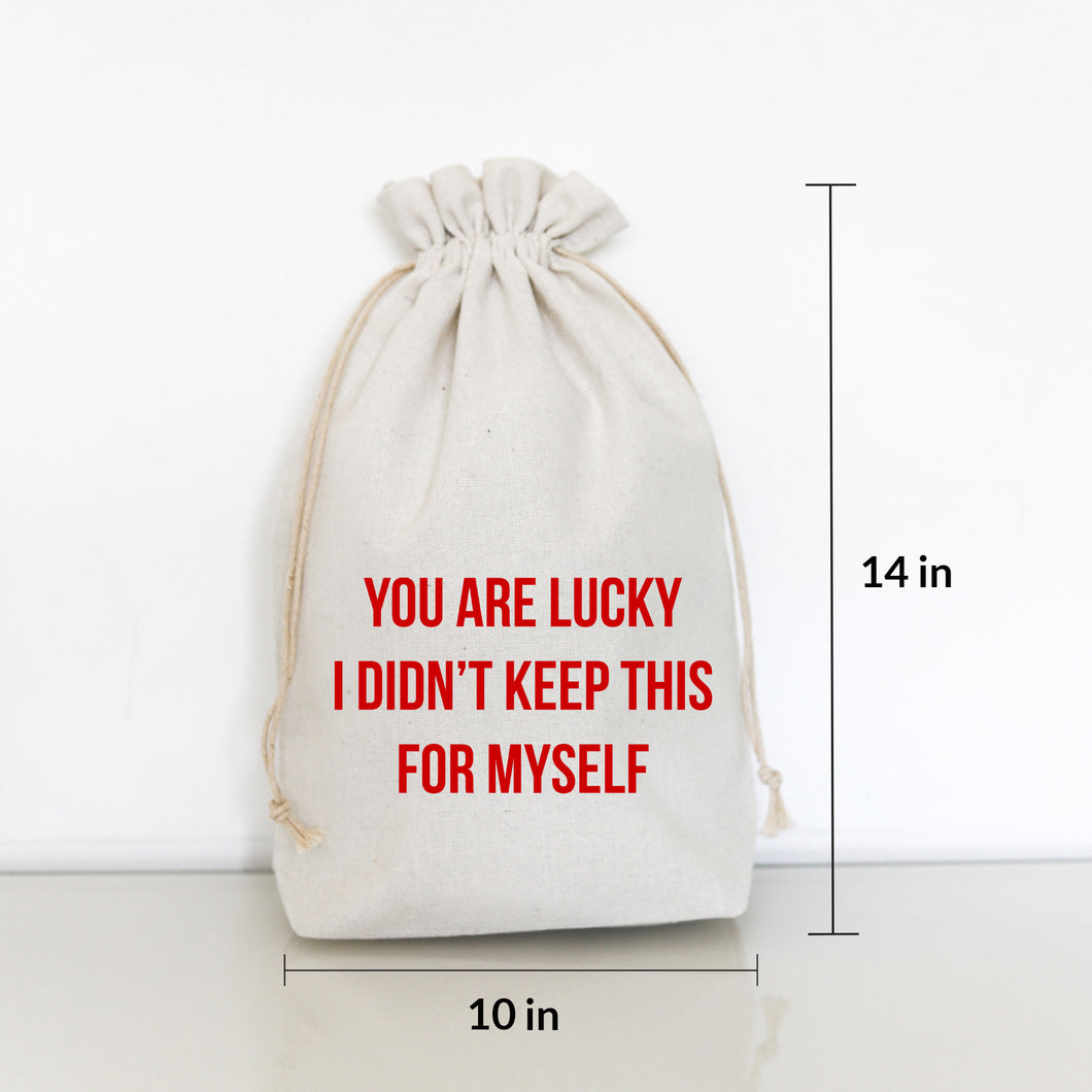 LUCKY I DIDN'T KEEP (red ink) - MEDIUM GIFT BAG