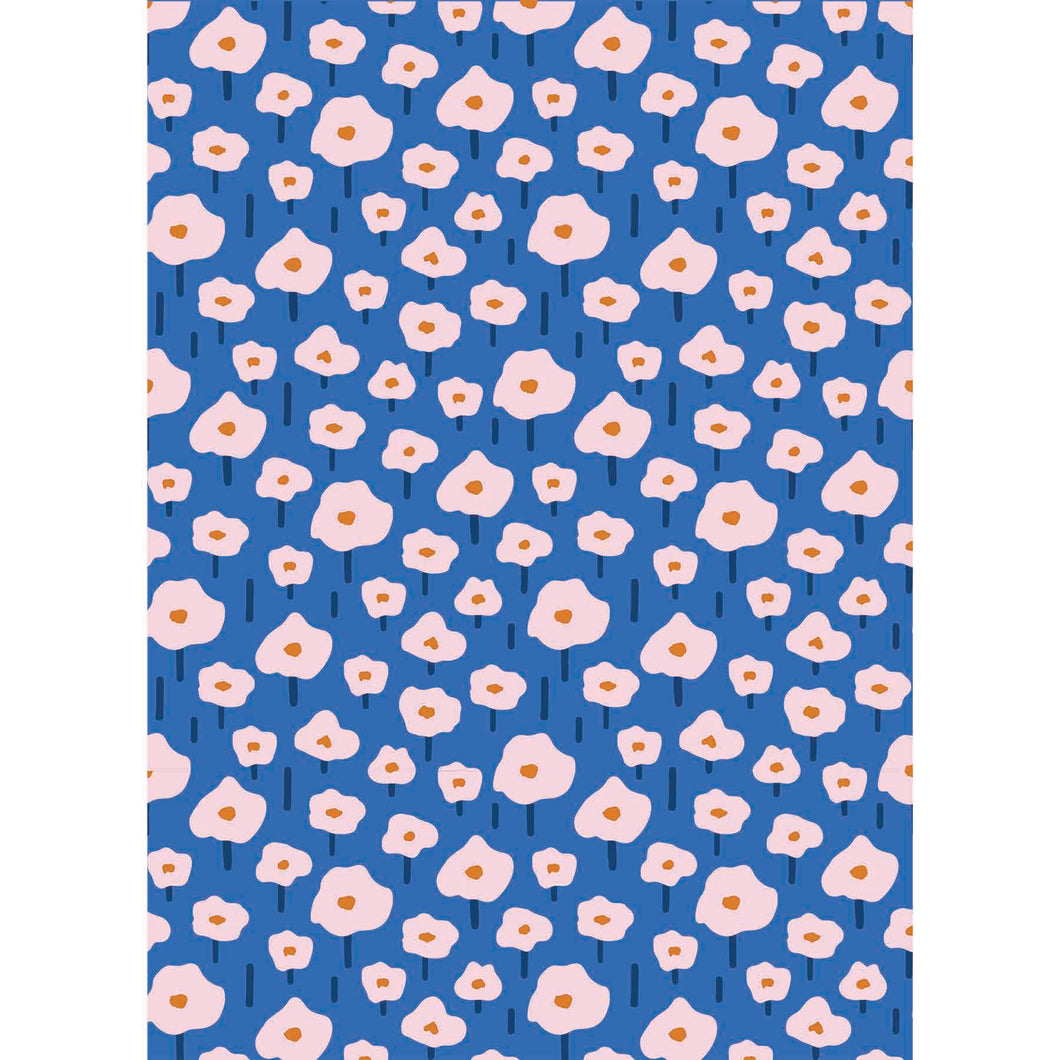 BLUE POPPIES MICROFIBER - HAND TOWEL