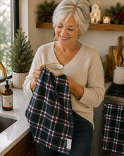 Load image into Gallery viewer, GREEN TARTAN MICROFIBER - HAND TOWEL