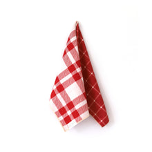 Load image into Gallery viewer, RED PLAID MICROFIBER - HAND TOWEL