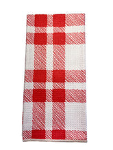 Load image into Gallery viewer, RED PLAID MICROFIBER - HAND TOWEL