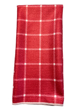 Load image into Gallery viewer, RED PLAID MICROFIBER - HAND TOWEL