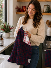 Load image into Gallery viewer, BLUE TARTAN MICROFIBER - HAND TOWEL