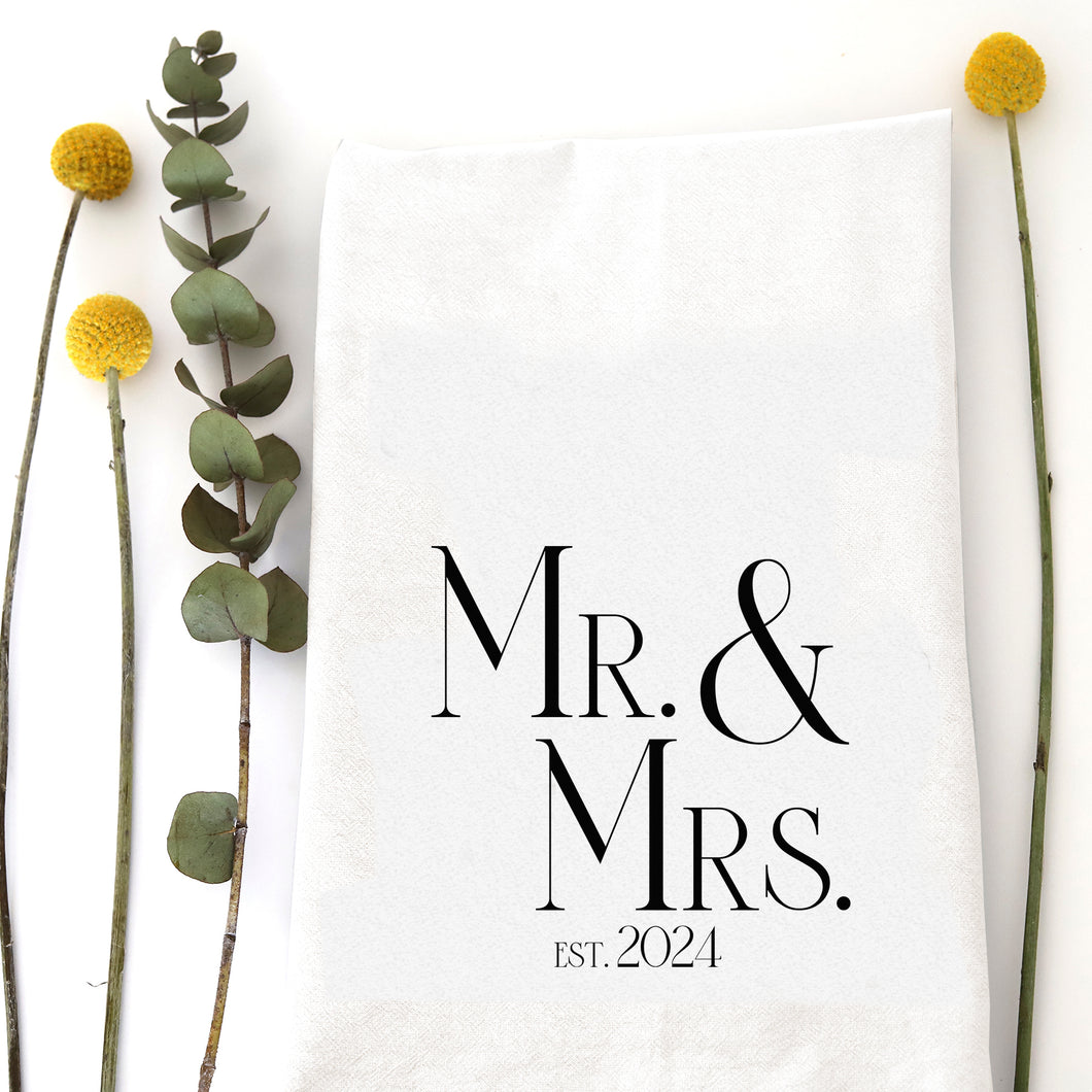MR & MRS EST 2024 - TEA TOWEL - ON SALE