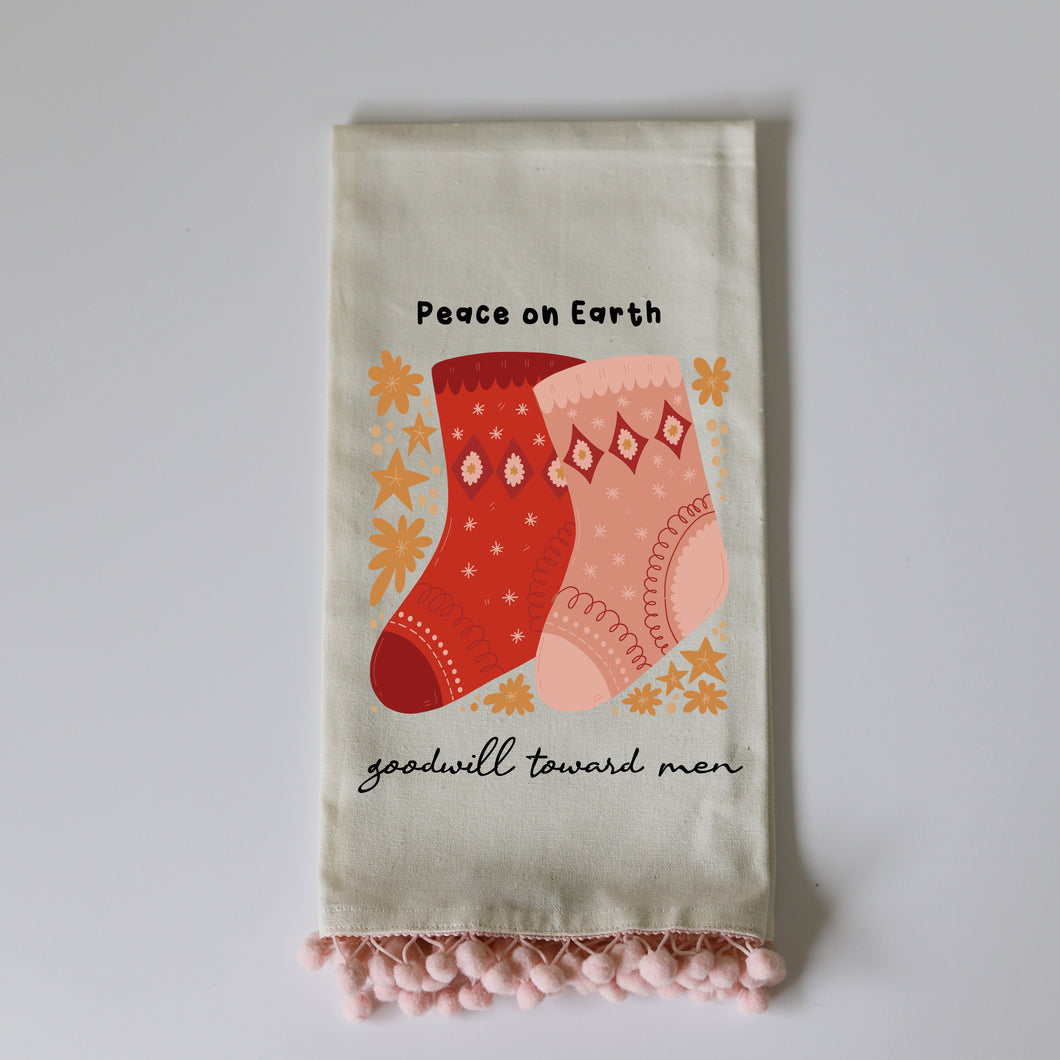 GOODWILL TOWARD MEN - PINK POM TOWEL