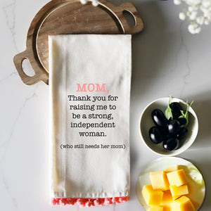 MOM THANK YOU. - PINK POM TOWEL