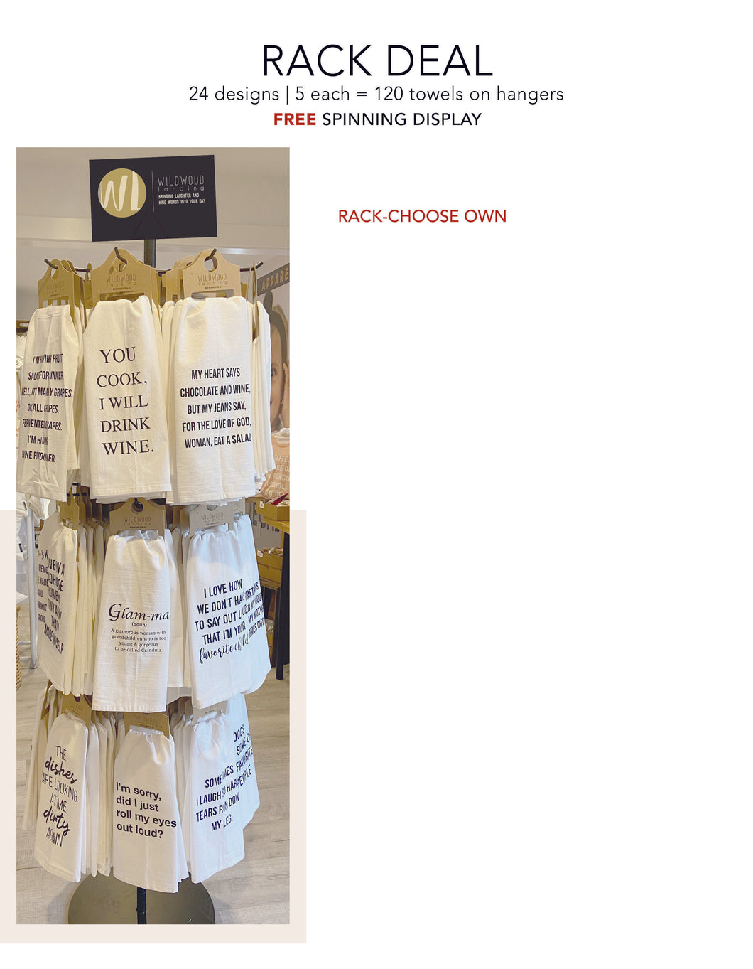 **RACK DEAL - TEA TOWEL - YOU CHOOSE 24