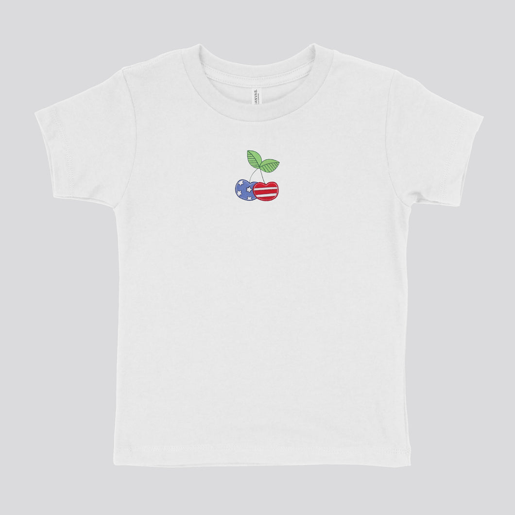 PATRIOTIC CHERRIES - TODDLER SHIRT EMB