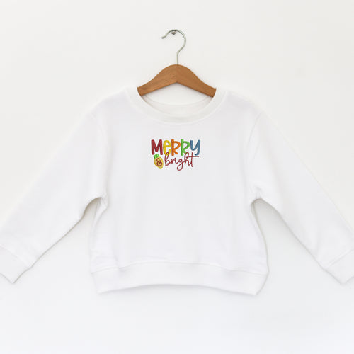 MERRY & BRIGHT - WHITE TODDLER FLEECE EMB