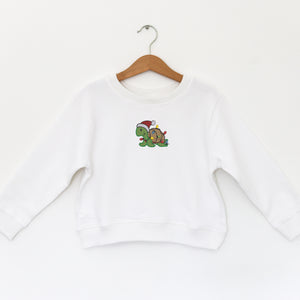 SEA TURTLE LIGHTS - WHITE TODDLER FLEECE EMB