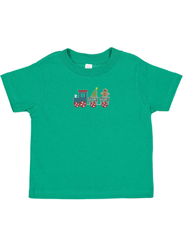 TRAIN INFANT GREEN TSHIRT EMB