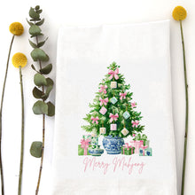 Load image into Gallery viewer, MERRY MAHJ BOW TREE - TEA TOWEL