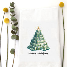 Load image into Gallery viewer, MERRY MAHJ TILE TREE - TEA TOWEL